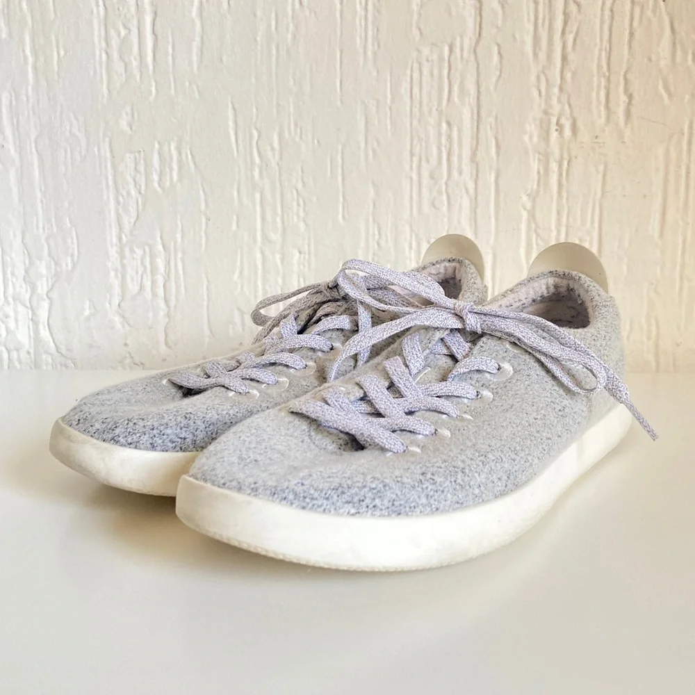All Birds Gray Merino Wool Tie Up Sneakers Shoes Size 10
